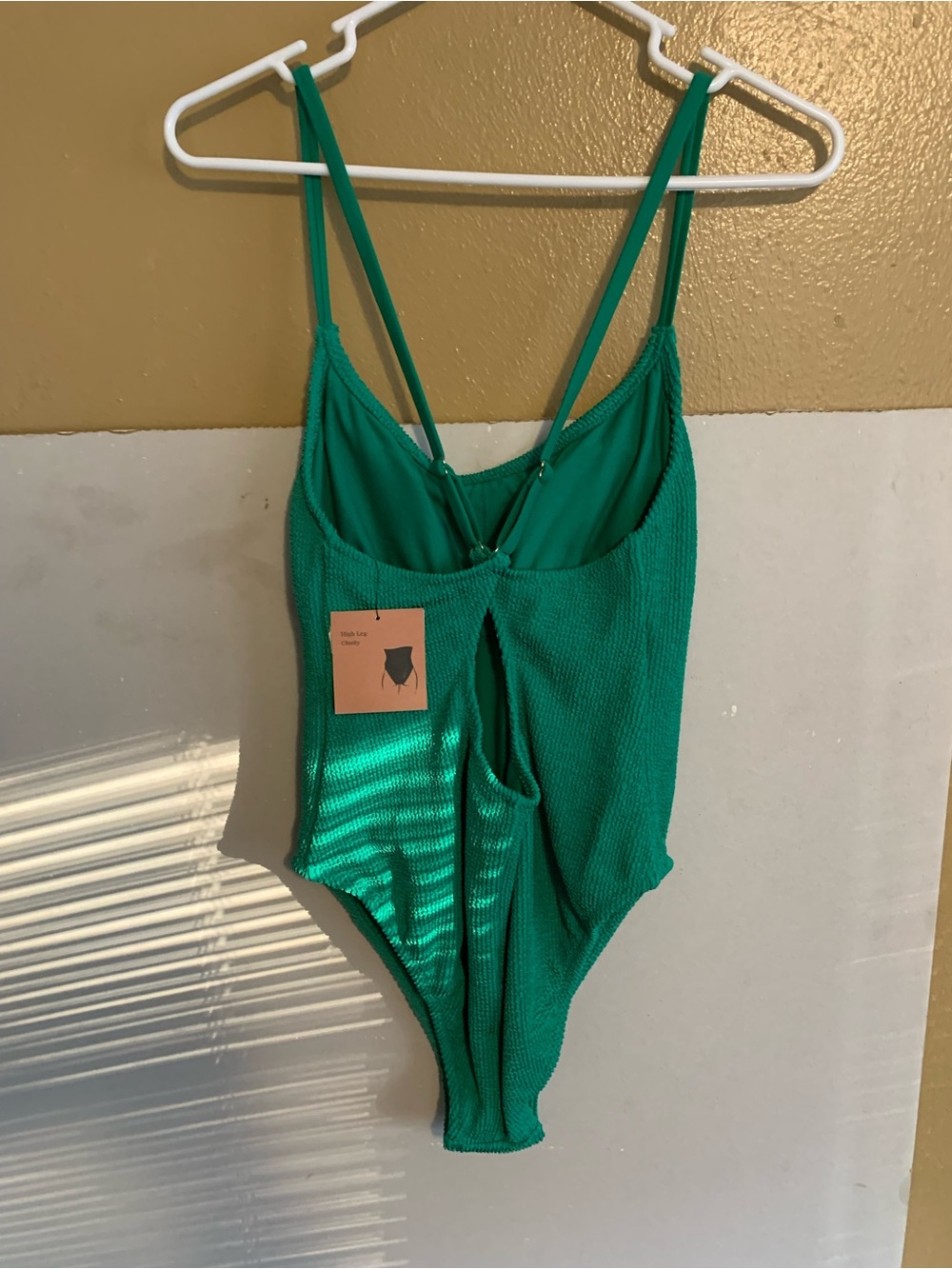Shade & Shore Green Textured One-Piece Swimsuit
